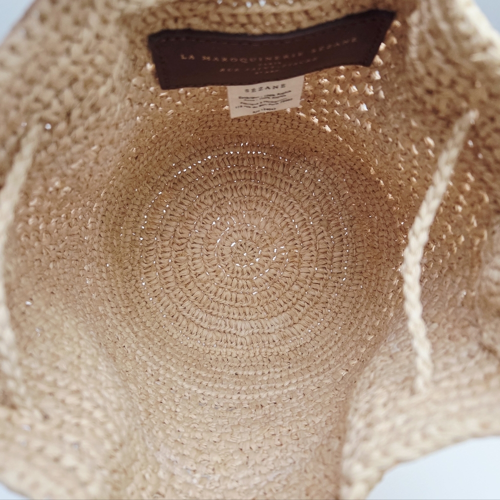 NWT SEZANE CAPUCINE MINI BAG - NATURAL RAFFIA - Picture 4 of 9